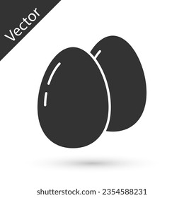 Grey Chicken egg icon isolated on white background.  Vector