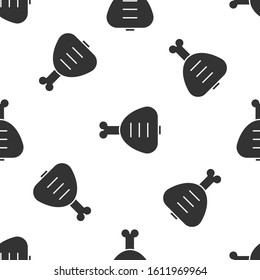 Grey Chicken leg icon isolated seamless pattern on white background. Chicken drumstick.  Vector Illustration