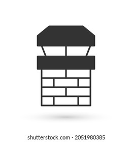 Grey Chimney icon isolated on white background.  Vector