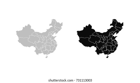 Grey China map.