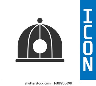 Grey Chinese hat icon isolated on white background.  Vector Illustration