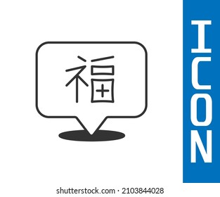 Grey Chinese New Year icon isolated on white background.  Vector