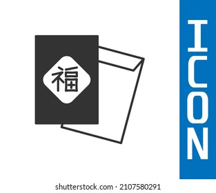Grey Chinese New Year icon isolated on white background.  Vector
