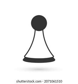 Grey Chip for board game icon isolated on white background.  Vector