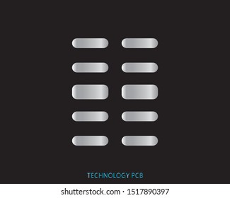 grey chip, ic, technology icon template. black background
