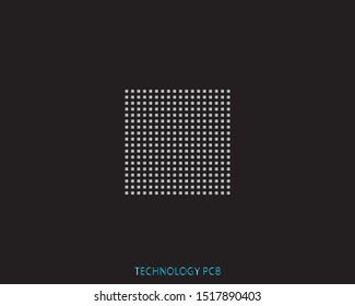 grey chip, ic, technology icon template. black background