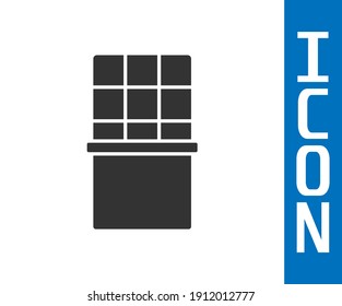 Grey Chocolate bar icon isolated on white background.  Vector