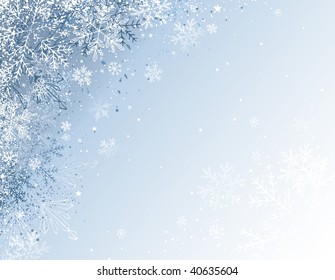 grey christmas background with snowflakes, vector illustration