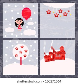 grey christmas card