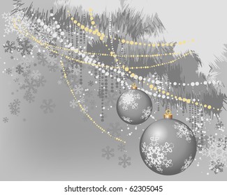 Grey christmas composition