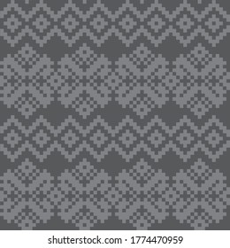 Grey Christmas fair isle pattern background for fashion textiles, knitwear and graphics