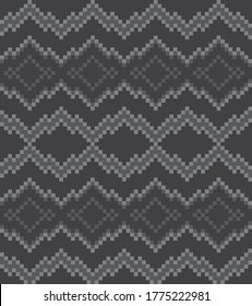 Grey Christmas fair isle pattern background for fashion textiles, knitwear and graphics