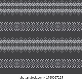 Grey Christmas fair isle pattern background for fashion textiles, knitwear and graphics