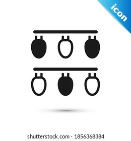 Grey Christmas lights icon isolated on white background. Merry Christmas and Happy New Year.  Vector