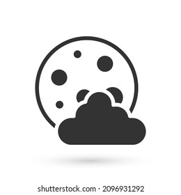 Grey Christmas night icon isolated on white background. Merry Christmas and Happy New Year.  Vector