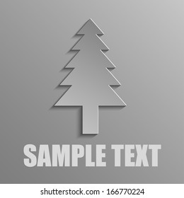 Grey Christmas tree on gray background