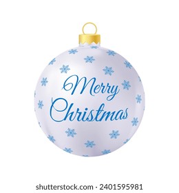 Grey Christmas tree toy Realistic color illustration