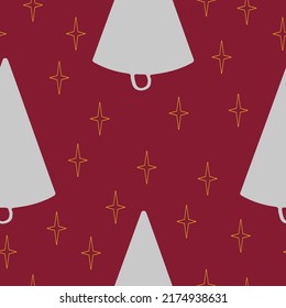 grey christmas trees scandinavian vector seamless pattern