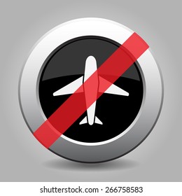 grey chrome button - with no airplane