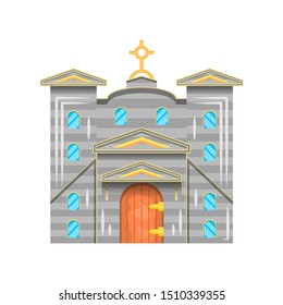 Grey Church Build With Cross