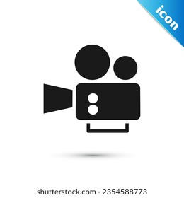 Grey Cinema camera icon isolated on white background. Video camera. Movie sign. Film projector.  Vector