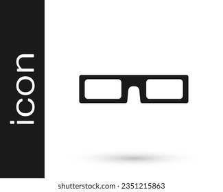 Grey  cinema glasses icon isolated on white background.  Vector Illustration