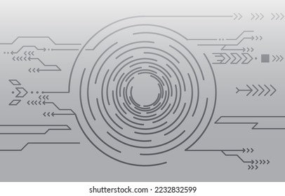 Grey Circle Abstract Technology background Line Elements Hi-tech Communication Process concept innovation background