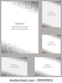 Grey circle mosaic page corner design template for brochure, invitation card, etc...