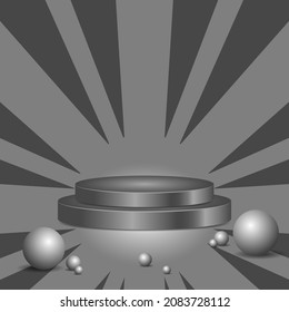 podio de círculo gris. resplandece el fondo abstracto con burbujas. producto de venta, capa de flante o promoción de fondo adecuado