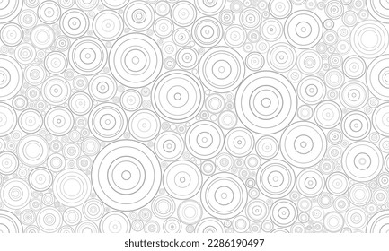 Grey circle in circle seamless pattern background. Vector Abstract.