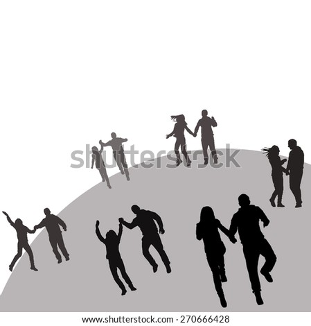 Grey circle with silhouette
