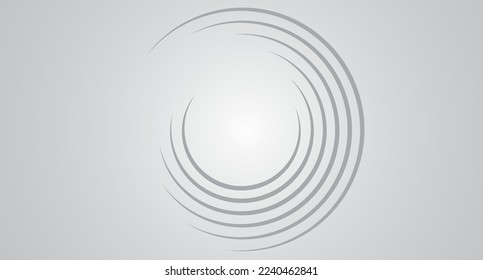 Líneas de velocidad de círculo gris aisladas. Líneas de velocidad abstractas en forma de círculo, vector. Para el arte geométrico, diseño de elementos, logotipo, materiales de impresión y plantilla de carteles. Resumen de las líneas de velocidad de los círculos de fondo