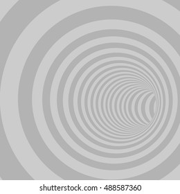 Grey Circle Striped Abstract Tunnel