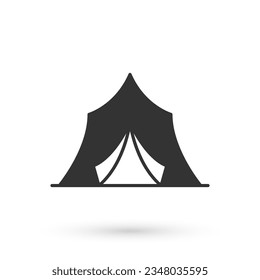 Grey Circus tent icon isolated on white background. Carnival camping tent. Amusement park.  Vector