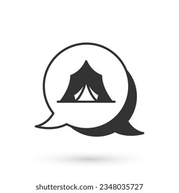Grey Circus tent icon isolated on white background. Carnival camping tent. Amusement park.  Vector