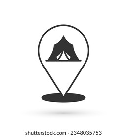 Grey Circus tent icon isolated on white background. Carnival camping tent. Amusement park.  Vector