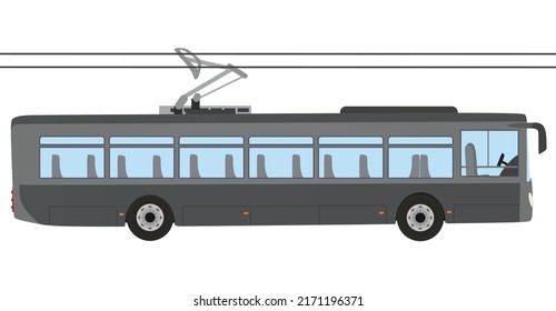 Grey city trolleybus. vector illustration