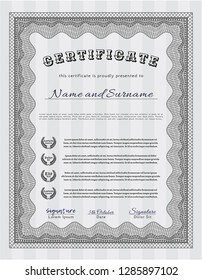 Grey Classic Certificate template. With background. Customizable, Easy to edit and change colors. Artistry design. 