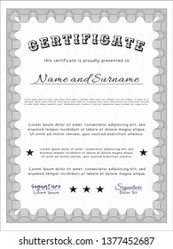 Grey Classic Certificate template. With background. Good design. Customizable, Easy to edit and change colors. 