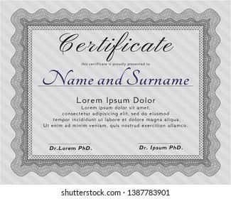 Grey Classic Certificate template. With background. Detailed. Money style design. 