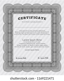 Grey Classic Certificate template. Complex background. Vector illustration. Excellent design. 