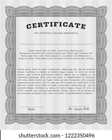 Grey Classic Certificate template. Good design. Detailed. With background. 
