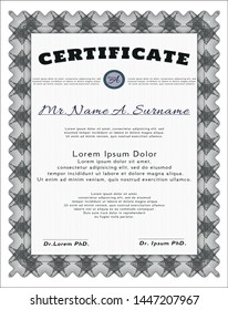 Grey Classic Certificate template. Modern design. With complex background. Customizable, Easy to edit and change colors. 