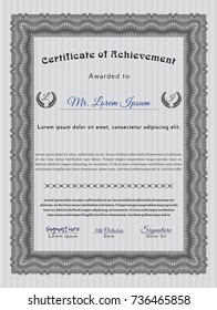 Grey Classic Certificate template. Modern design. Customizable, Easy to edit and change colors. With quality background. 