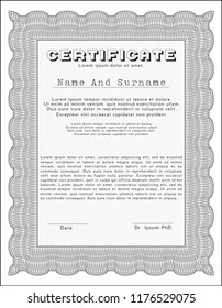 Grey Classic Certificate template. Money Pattern. With linear background. Customizable, Easy to edit and change colors. 