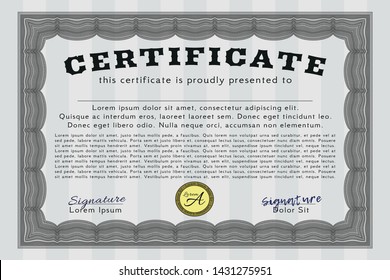 Grey Classic Certificate template. Perfect design. Detailed. With quality background. 