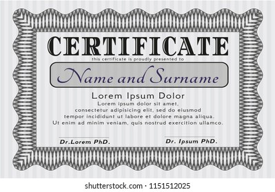Grey Classic Certificate template. With quality background. Customizable, Easy to edit and change colors. Money design. 