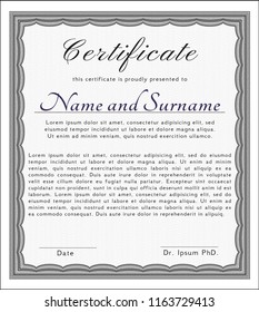 Grey Classic Certificate template. With quality background. Retro design. Customizable, Easy to edit and change colors. 