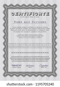 Grey Classic Certificate template. With quality background. Detailed. Modern design. 