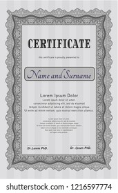 Grey Classic Certificate template. With quality background. Customizable, Easy to edit and change colors. Artistry design. 